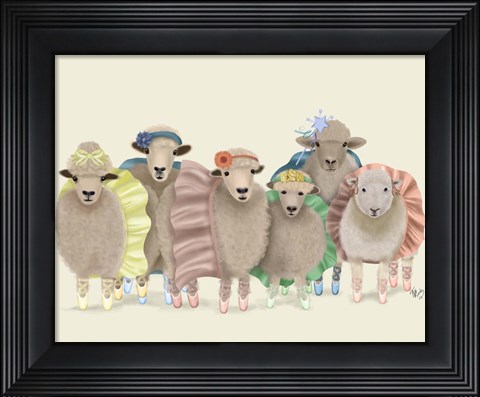 Framed Ballet Troupe Sheep Print