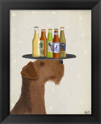 Framed Airdale Beer Lover Print