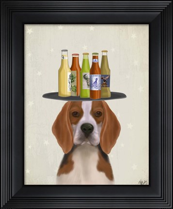 Framed Beagle Beer Lover Print