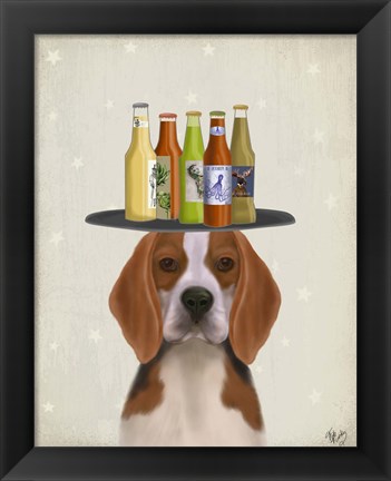 Framed Beagle Beer Lover Print