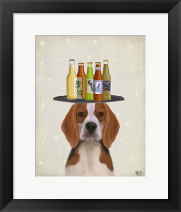 Framed Beagle Beer Lover Print