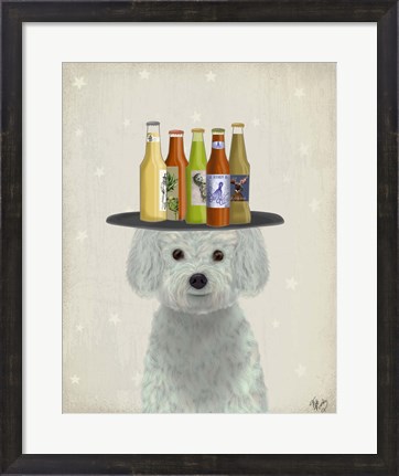 Framed Bichon Frise Beer Lover Print
