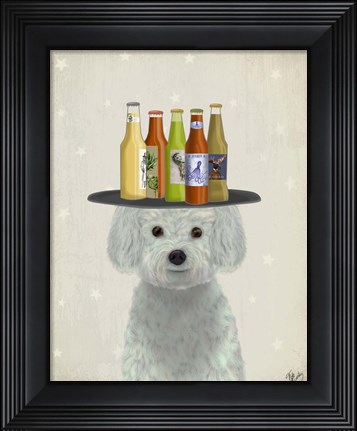Framed Bichon Frise Beer Lover Print