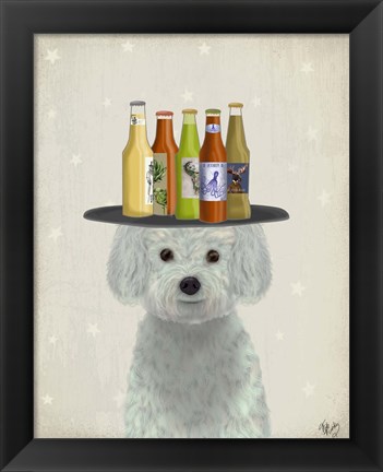 Framed Bichon Frise Beer Lover Print