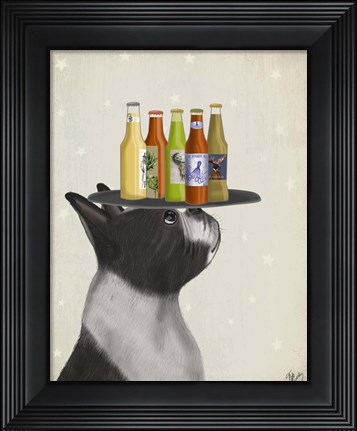 Framed Boston Terrier Beer Lover Print