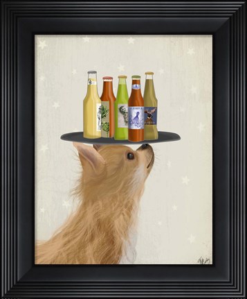 Framed Chihuahua Beer Lover Print