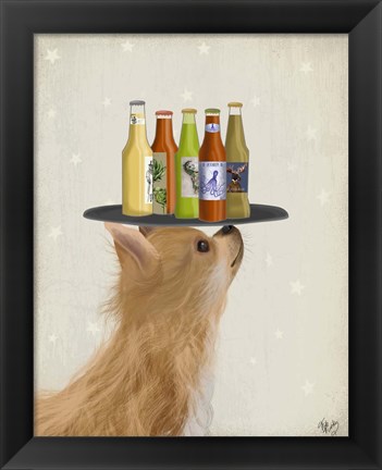 Framed Chihuahua Beer Lover Print