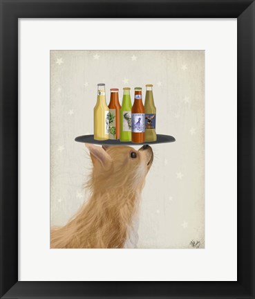 Framed Chihuahua Beer Lover Print