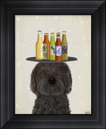 Framed Labradoodle Black Beer Lover Print