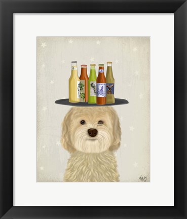 Framed Labradoodle Blonde Beer Lover Print