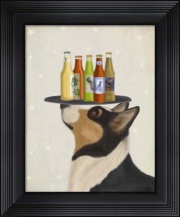 Framed Corgi Tricolour Beer Lover Print