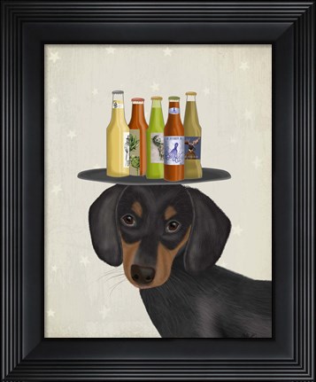 Framed Dachshund Beer Lover Print