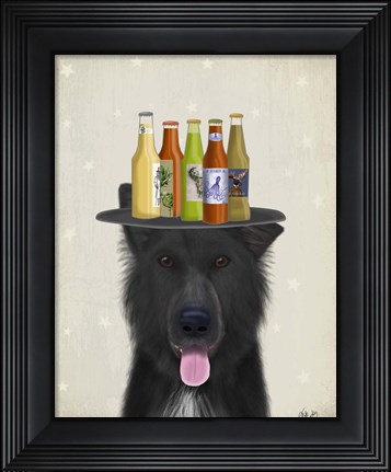 Framed Groenendael Beer Lover Print