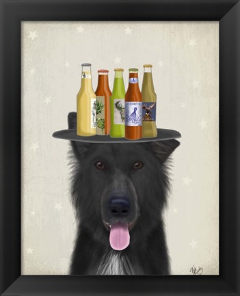 Framed Groenendael Beer Lover Print