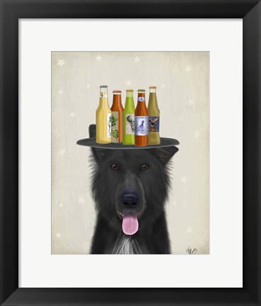 Framed Groenendael Beer Lover Print