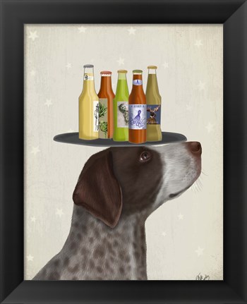 Framed German Shorthaired Pointer Ice Cream Beer Lover Print