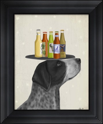 Framed German Shorthaired Pointer Ice Cream, Black Beer Lover Print