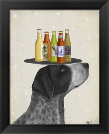 Framed German Shorthaired Pointer Ice Cream, Black Beer Lover Print