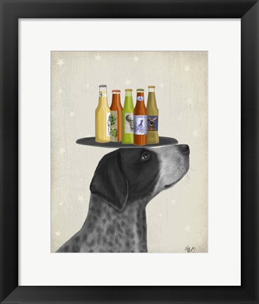 Framed German Shorthaired Pointer Ice Cream, Black Beer Lover Print