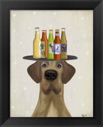 Framed Great Dane Tan Beer Lover Print