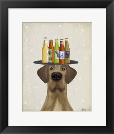 Framed Great Dane Tan Beer Lover Print