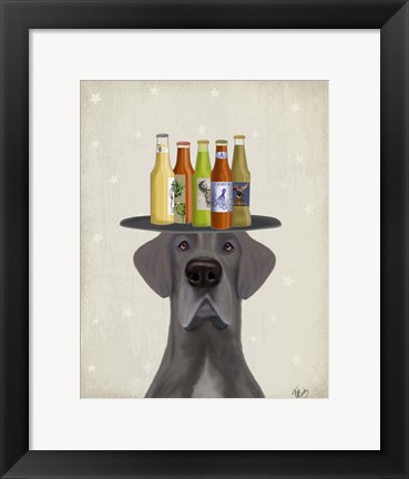 Framed Great Dane Blue Beer Lover Print