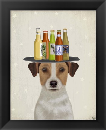 Framed Jack Russell Beer Lover Print