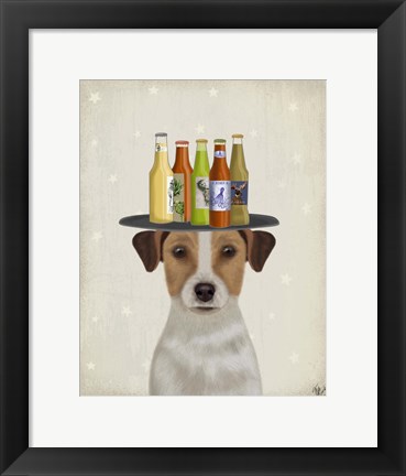 Framed Jack Russell Beer Lover Print