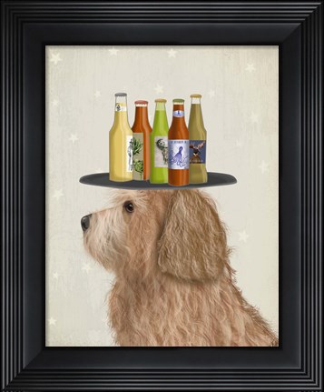 Framed Labradoodle Gold 2 Beer Lover Print