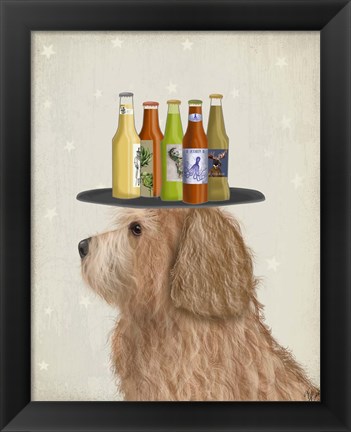 Framed Labradoodle Gold 2 Beer Lover Print