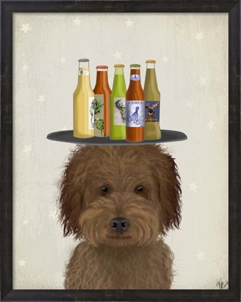 Framed Labradoodle Brown 1 Beer Lover Print