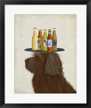 Framed Labradoodle Brown 2 Beer Lover Print
