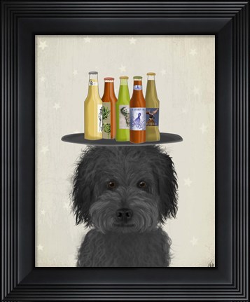 Framed Labradoodle Black 1 Beer Lover Print