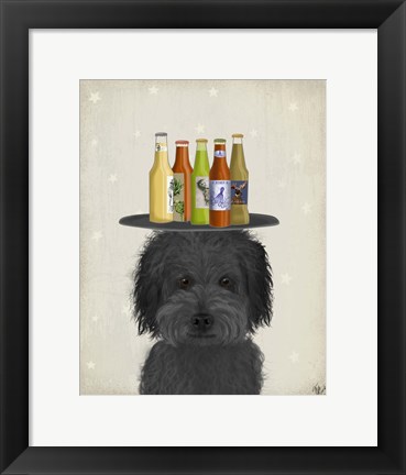 Framed Labradoodle Black 1 Beer Lover Print