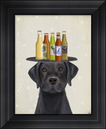 Framed Labrador Black Beer Lover Print