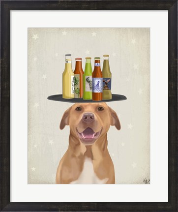 Framed Pit Bull Beer Lover Print