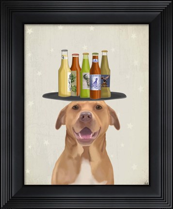 Framed Pit Bull Beer Lover Print