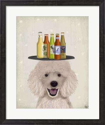Framed Poodle Beer Lover Print