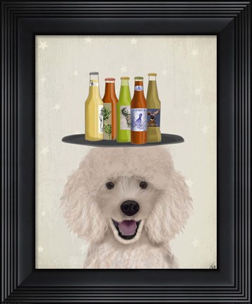 Framed Poodle Beer Lover Print