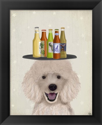 Framed Poodle Beer Lover Print