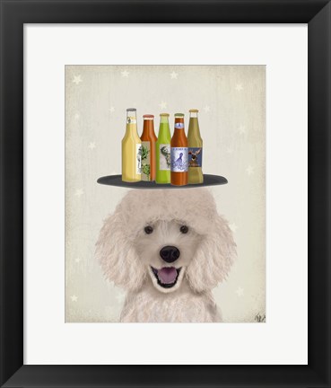 Framed Poodle Beer Lover Print