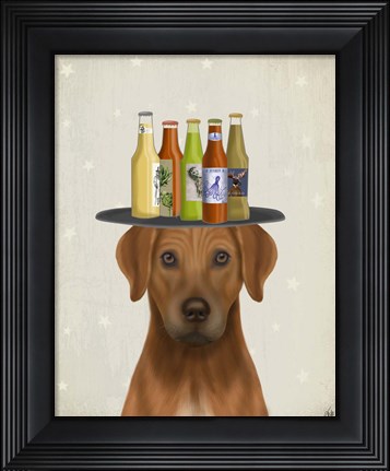 Framed Rhodesian Ridgeback Beer Lover Print