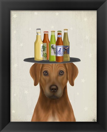 Framed Rhodesian Ridgeback Beer Lover Print