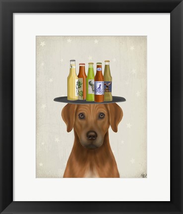 Framed Rhodesian Ridgeback Beer Lover Print