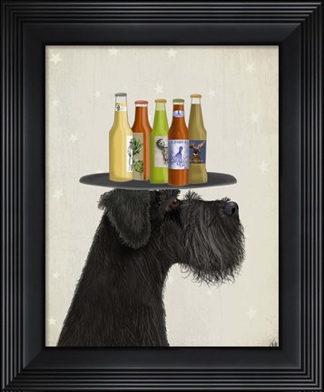 Framed Schnauzer Black Beer Lover Print