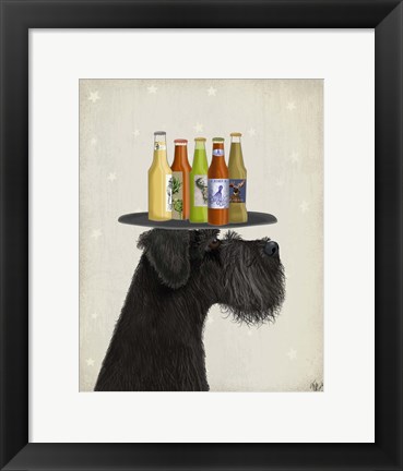 Framed Schnauzer Black Beer Lover Print