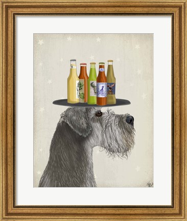 Framed Schnauzer Grey Beer Lover Print