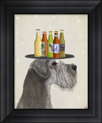 Framed Schnauzer Grey Beer Lover Print