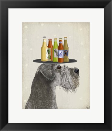 Framed Schnauzer Grey Beer Lover Print