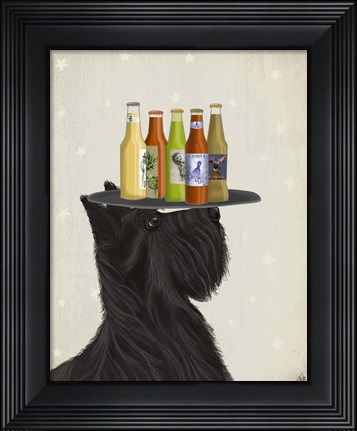 Framed Scottish Terrier Beer Lover Print